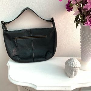 GAP Black Pebbled Leather Hobo Style Handbag